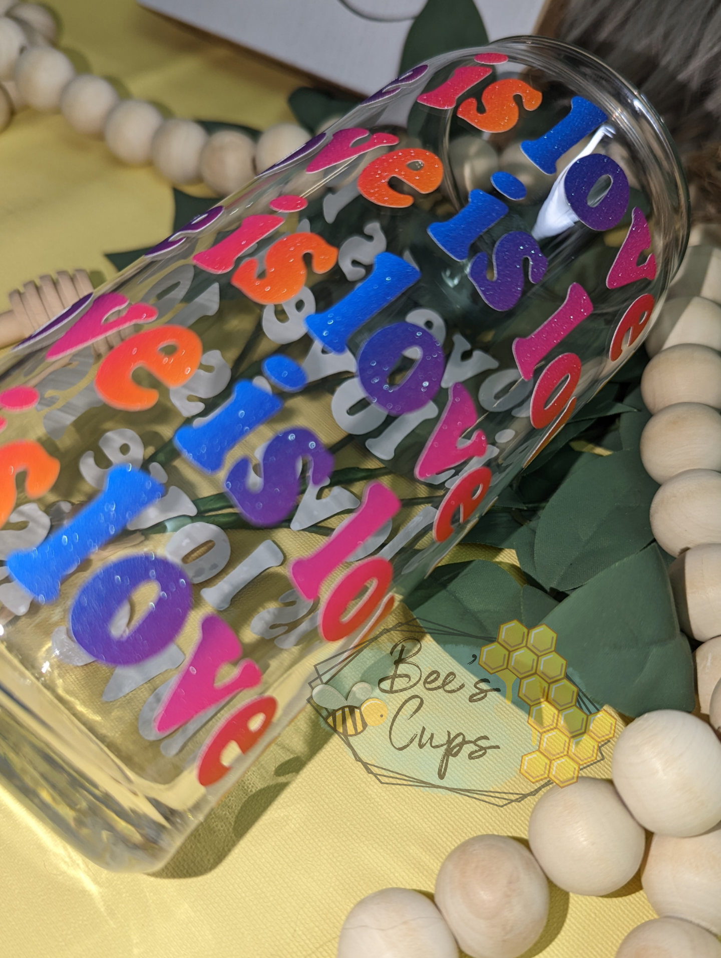 Love is Love Glass Can