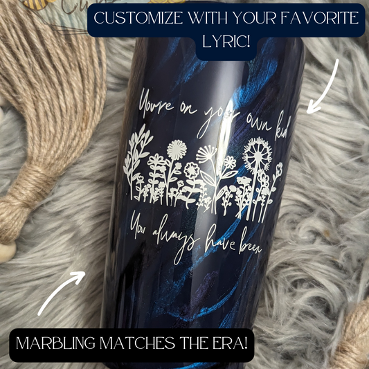 Customizable Eras Lyric Marbled Tumbler