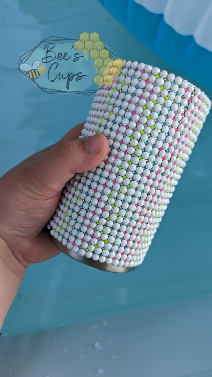 RTS Rainbow Grid 14oz Skinny Rhinestone Tumbler