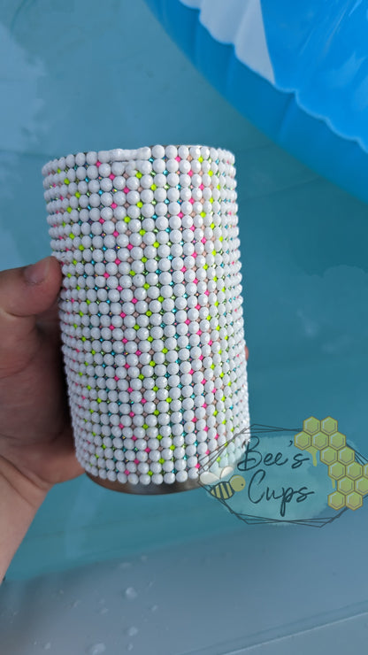 RTS Rainbow Grid 14oz Skinny Rhinestone Tumbler