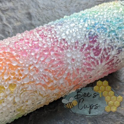 RTS Rainbow Floral Swirl 20oz Skinny Screw Top Rhinestone Tumbler