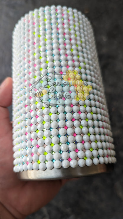 RTS Rainbow Grid 14oz Skinny Rhinestone Tumbler