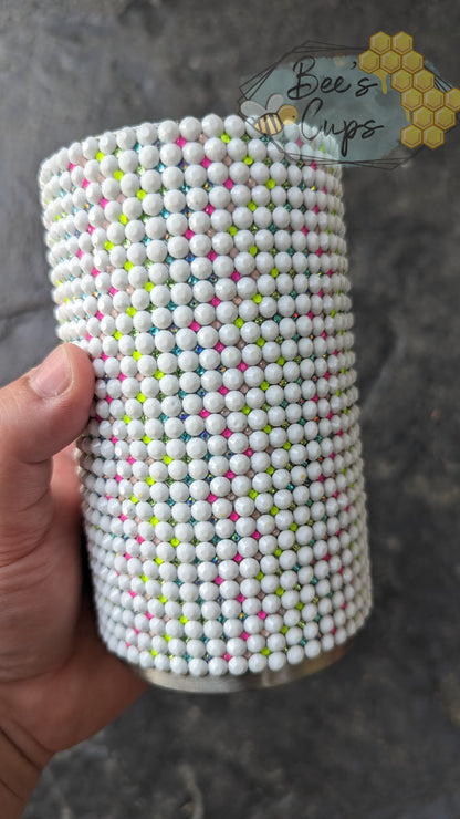 RTS Rainbow Grid 14oz Skinny Rhinestone Tumbler