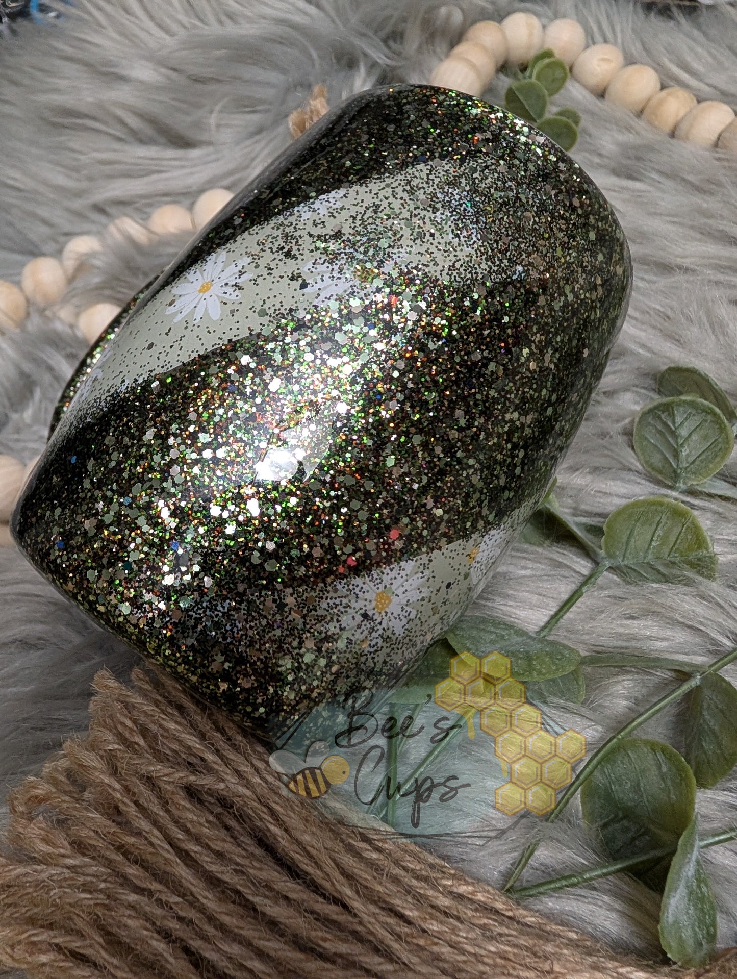 12oz Green Daisy Mug RTS