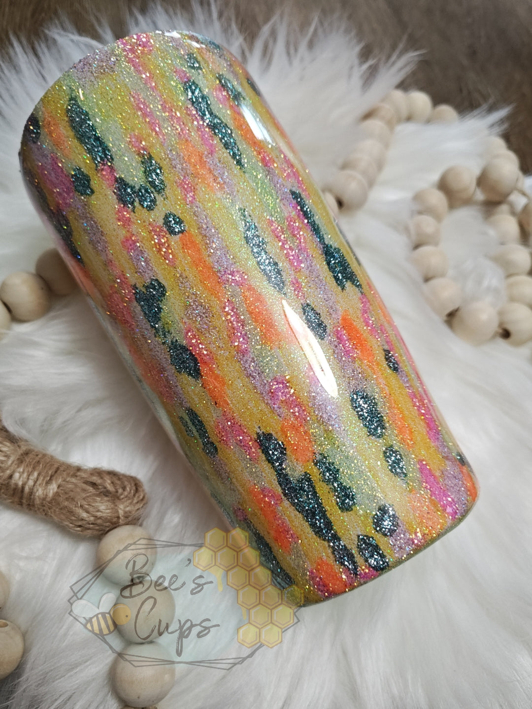 Abstract Rainbow Glitter Tumblers