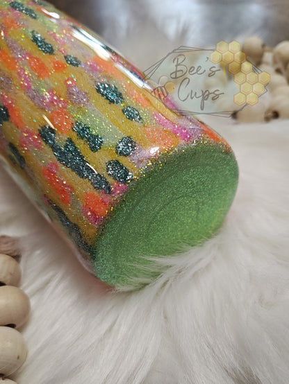 Abstract Rainbow Glitter Tumblers