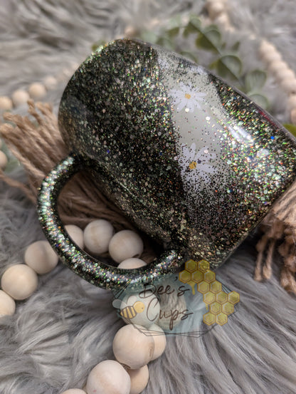 12oz Green Daisy Mug RTS