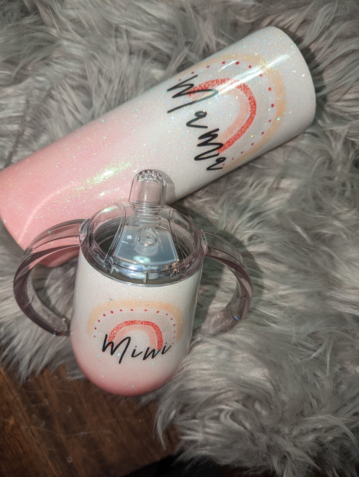 Pink ombre Rainbow Mommy + Mini