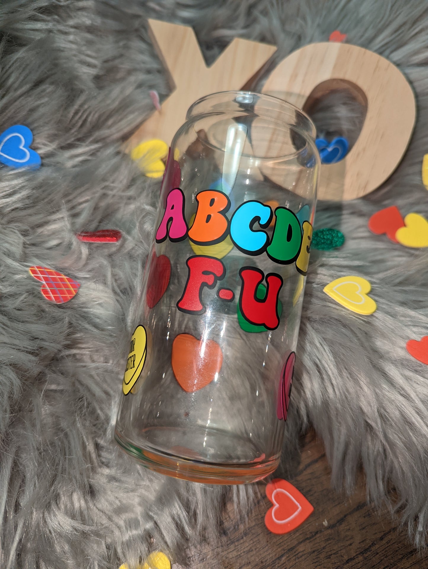 ABCDEFU 20oz Glass Mug