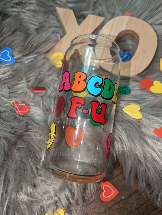 ABCDEFU 20oz Glass Mug
