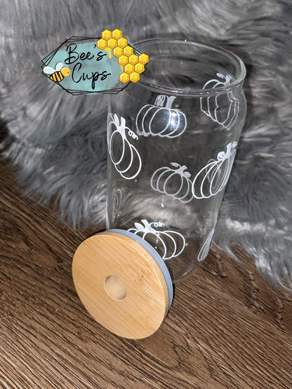 Sketched Hearts 20oz Glass Mug