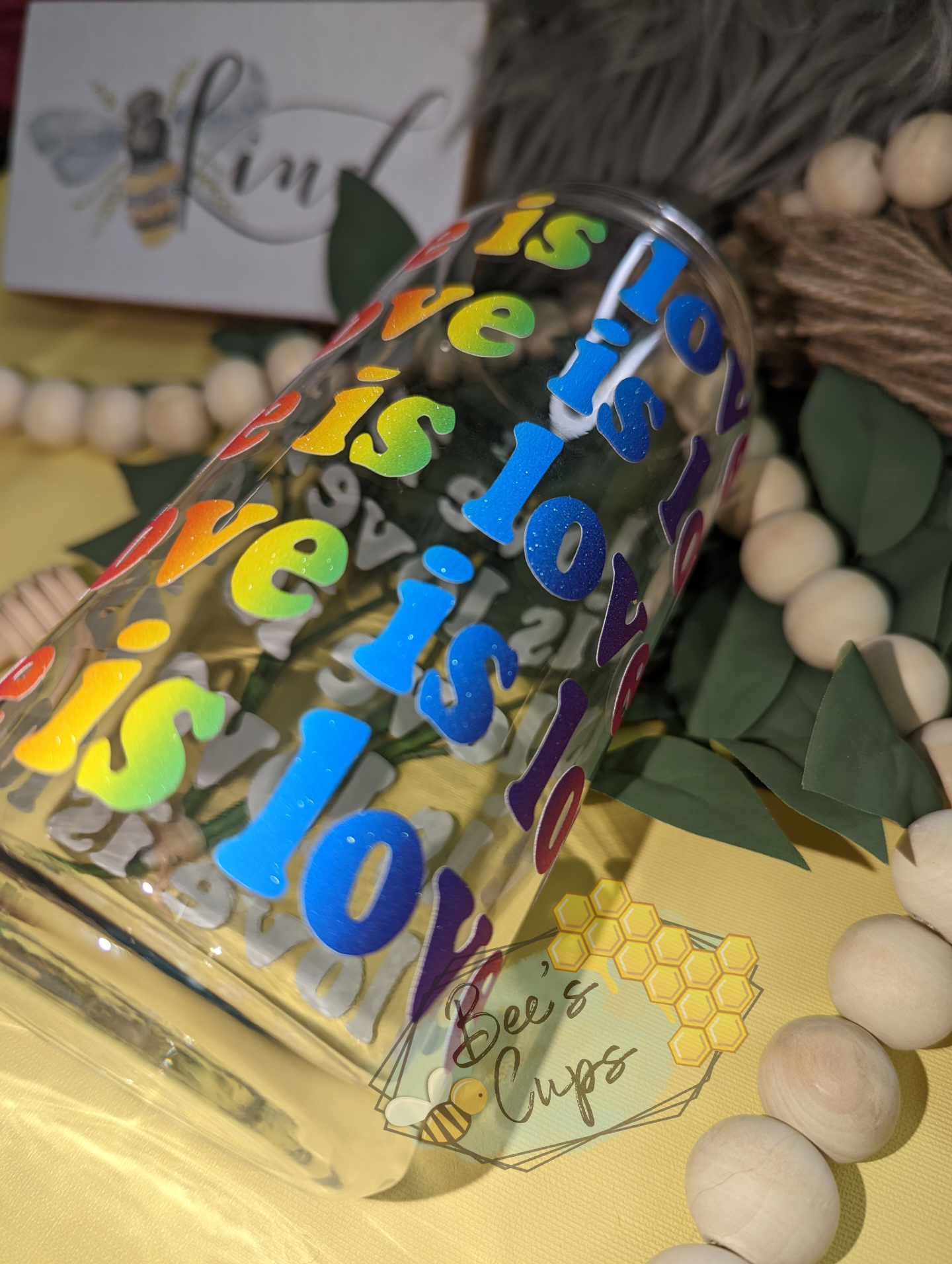 Love is Love Glass Can