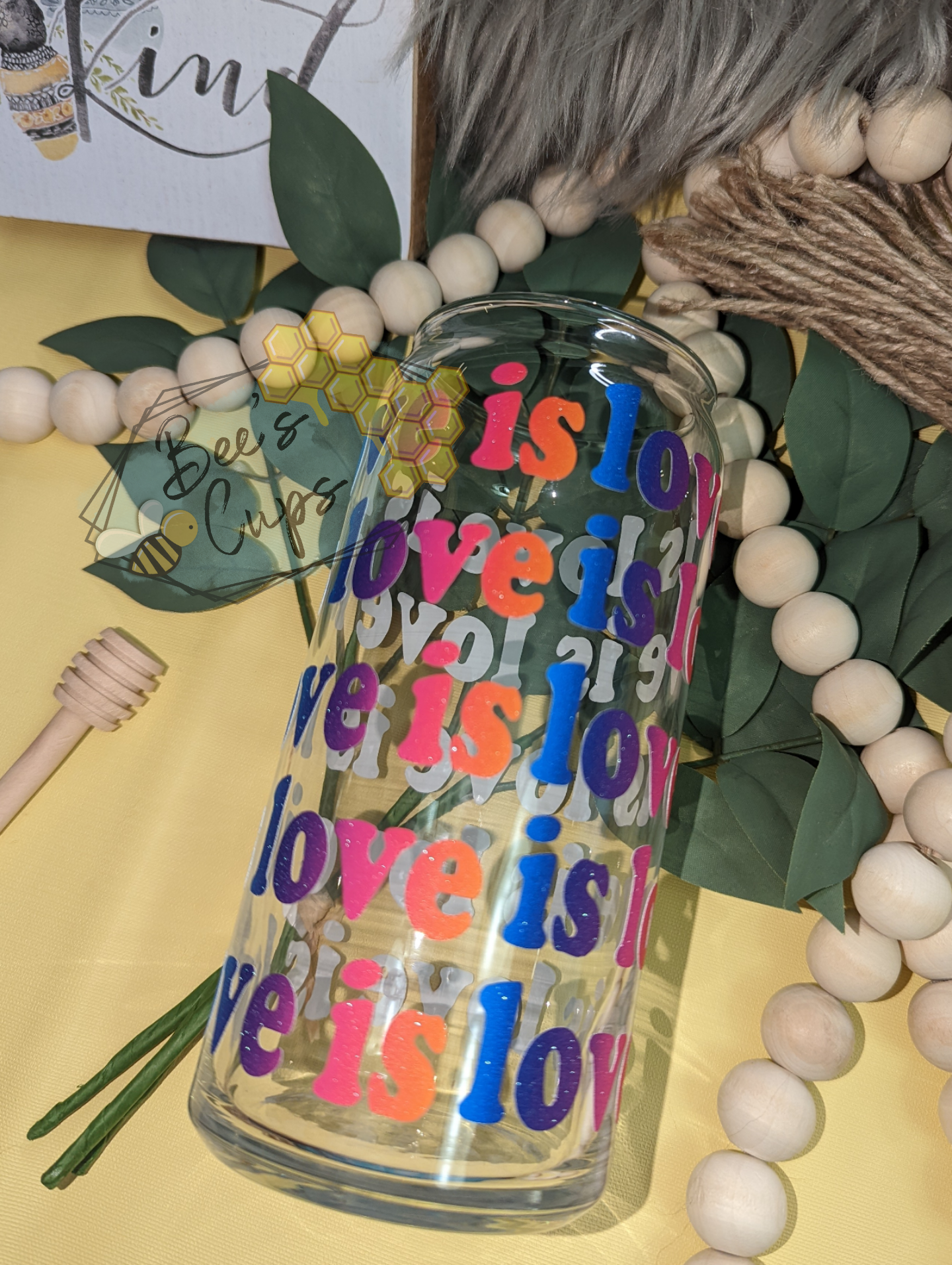 Love is Love Glass Can