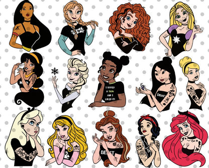 Black and white Disney Hydro dip Punk Princess