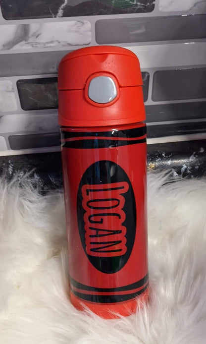 Crayon Tumblers | Kids Students | Glitter Crayon Kids Tumbler | Custom Back to School Kids Tumbler | Boys Tumbler | Girls Tumbler